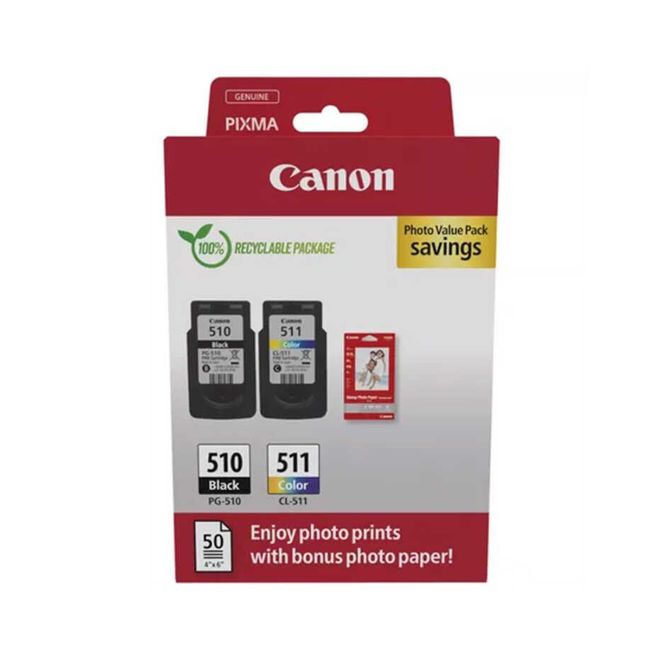 Canon PG-510BK+CL-511 2'li Paket (Kağıt hediyeli)