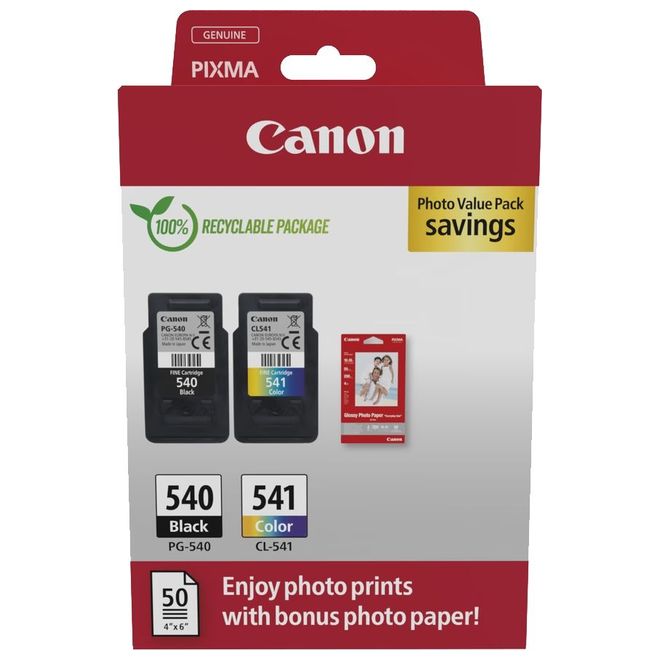 Canon PG-540BK+CL-541 2'li Paket (Kağıt hediyeli)