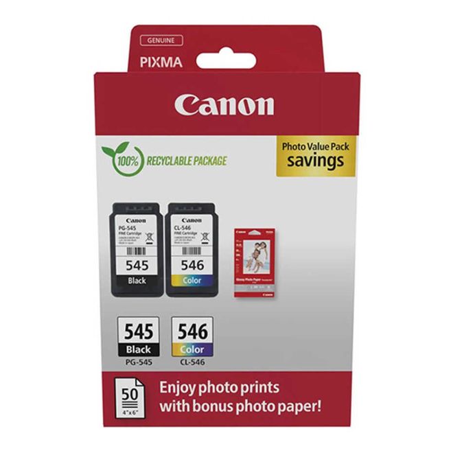 Canon PG-545BK+CL-546 2'li Paket (Kağıt hediyeli)
