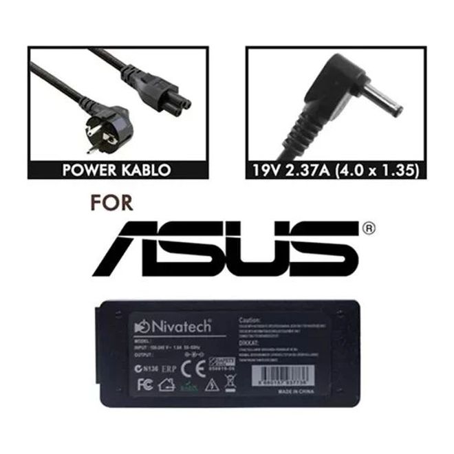 Nivatech BC968 ASUS 19V 2,37A (4,0*1,35mm) Adaptör