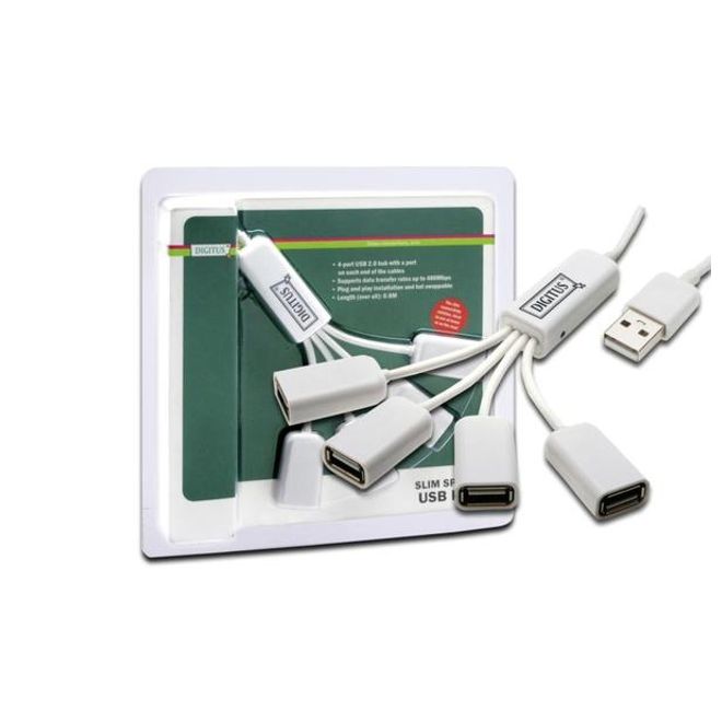 Digitus DA-70216 USB2.0 4'lü Kablo şeklinde beyaz