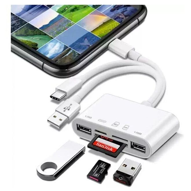 NK1032 NK1032 Pro USB+Tip-C+ligtning=>USB+SD/TF ad