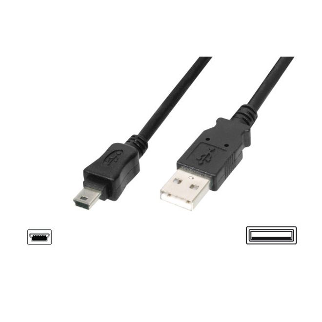 DIGITUS AK-300108-018-S 1.8 m USB 2.0 E/MİNİB(5P)E