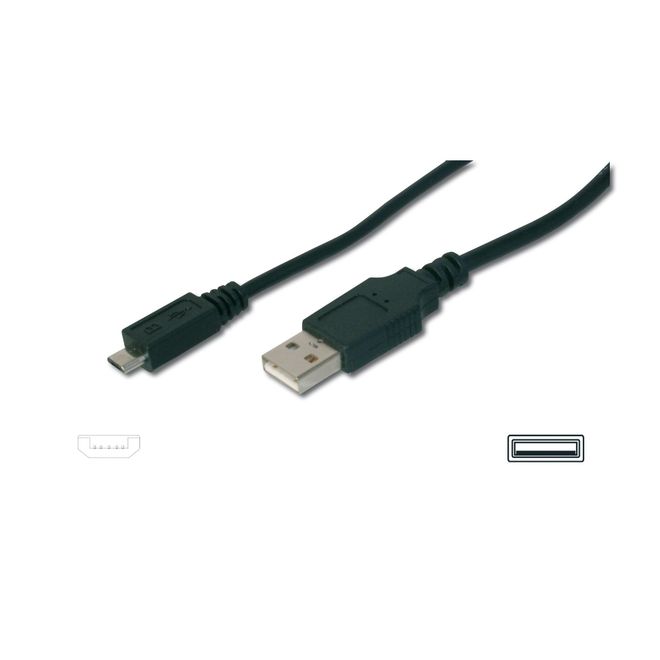 DIGITUS AK-300110-010-S 1,0m USB <=> MİKROUSB BE