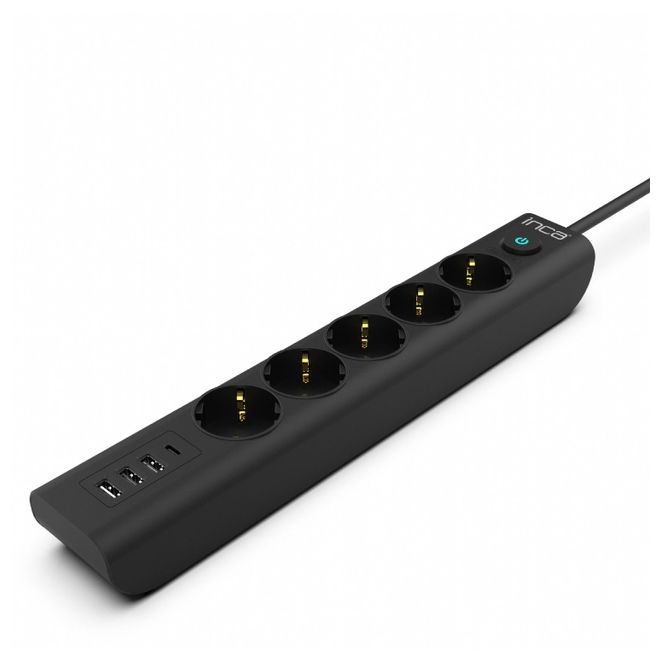 Inca IPW-44TU 1,5m 5'li A.korumalı priz.2USB+Tip-C