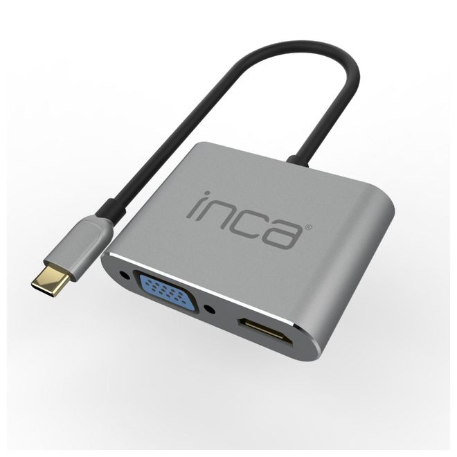 Inca ITPC-06T  15cm Tip-C=>HDMI+VGA+USB hub