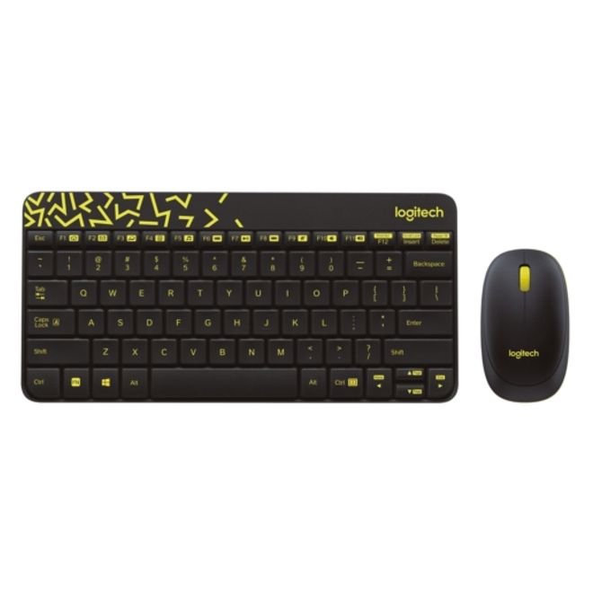 Logitech 920-008215 MK240 Kablosuz set,siyah-sarı