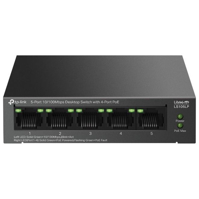 Tp Festa LS105LP 41W 5FE PoE Switch,4GE PoE,250m