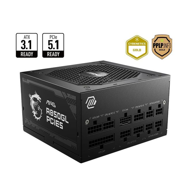 Msi Mag A850GL PCIE5 850W 80+ Gold Power Supply
