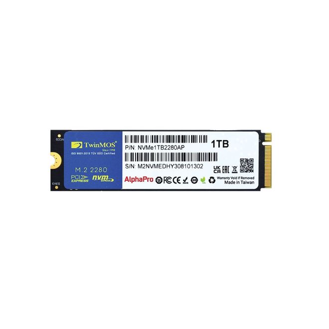 TWINMOS 1 TB M.2 PCIe Gen3 NVMe SSD 3600-3250Mb