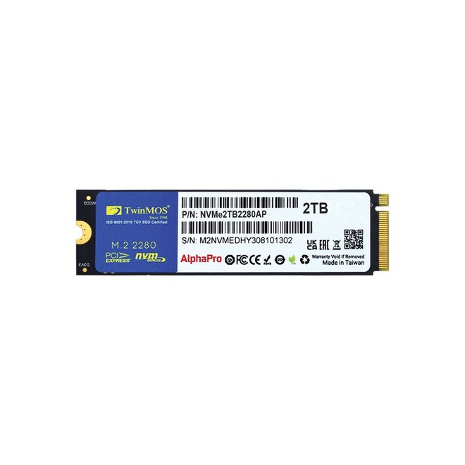 TWINMOS 2 TB M.2 PCIe Gen3 NVMe SSD 3600-3250Mb