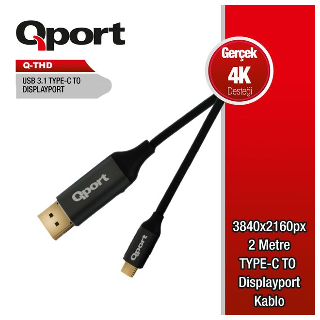 Q-PORT Q-THDUSB USB Type-C=>DISPLAYPORT ÇEVİRİCİ