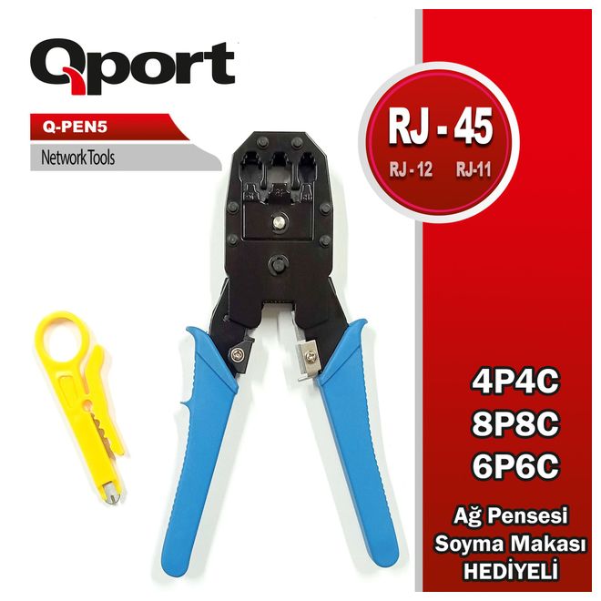 QPORT Q-PEN5  RJ11/12/45 SIKMA PENSESİ+SIYIRMA AP.