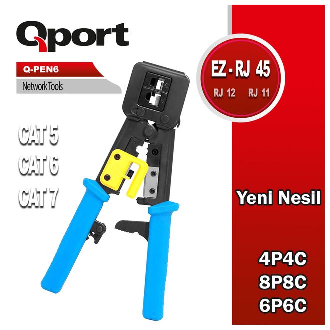 QPORT Q-PEN6 YENİ NESİL  RJ45 SIKMA PENSESİ