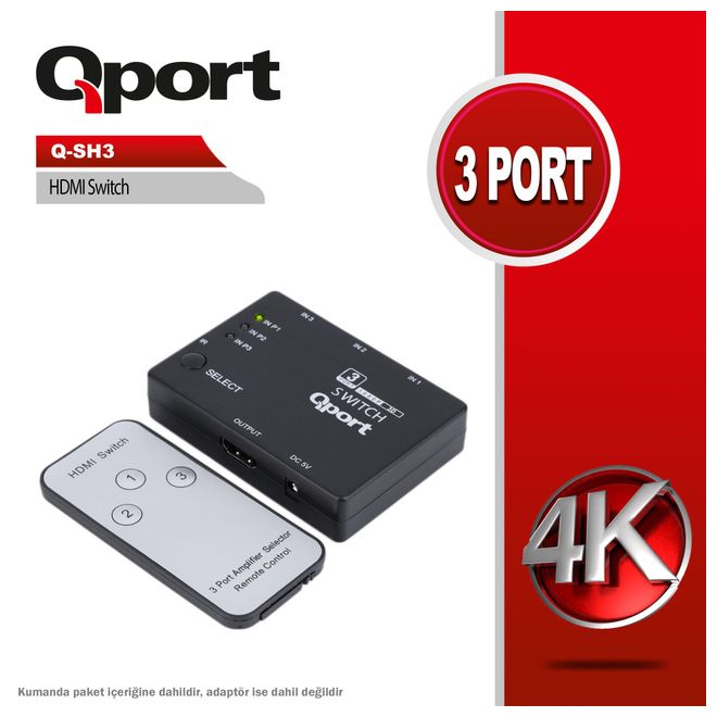 Qport Q-SH3 3 Portlu HDMI switch