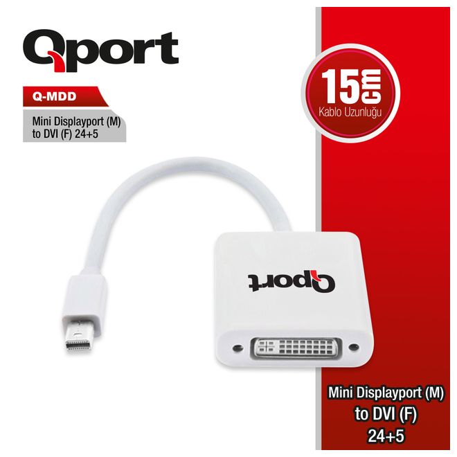 QPORT Q-MDD MİNİ DİSPLAYPORT => DVI ADAPTÖR