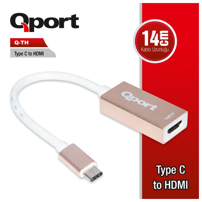 QPORT Q-TH TYPE-C(M)=>HDMI(F)DÖNÜŞTÜRÜCÜ,4K*2K,30H