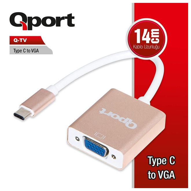 QPORT Q-TV USB TYPE-C => VGA (1920*1080P 60 HZ)