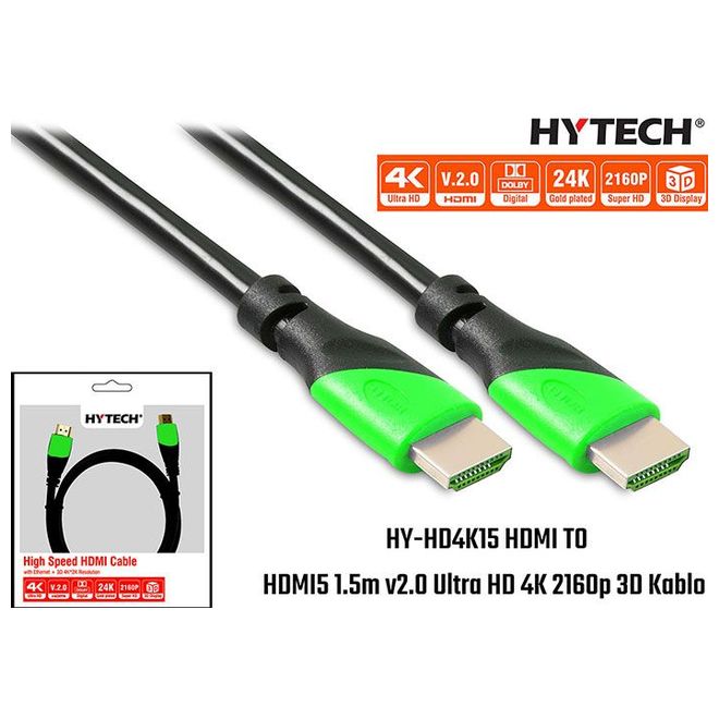 S-LINK-HYTECH HY-HD4K15  15m HDMI KABLO V2.0 UHD 4