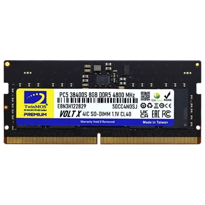 TWINMOS 8GB DDR5 4800MHZ N.BOOK RAM TMD58GB4800S40