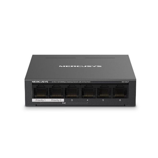 TP Mercusys MS106LP 6'li 4'ü PoE switch