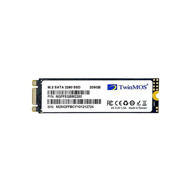 TWINMOS 256GB M.2 SATA SSD 580-550Mb NGFFEGBM2280