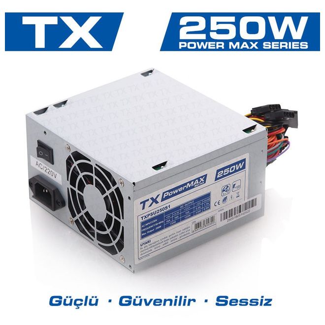 TX 250W PowerMAX 2xSATA, 2xIDE POWERSUPPLY