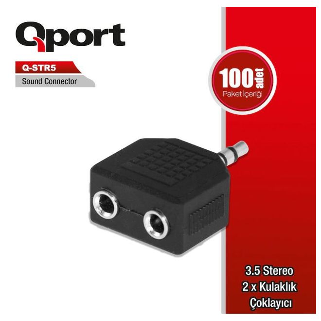 QPORT Q-STR5 3,5mm RCA ERKE => 2*KULAKLIK ÇEVİRİCİ