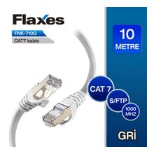 FLAXES FNK-710G 10m CAT 7 S/FTP PATCH KABLOSU,GRİ