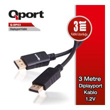 QPORT Q-DP03  3m DISPLAY PORT 1.2V KABLO