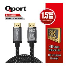 QPORT Q-HDMI211 1,5m HDMI 2.1V 8K ALTIN UÇLU ÖRGÜL