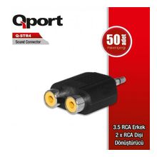 QPORT Q-STR4 3,5mm RCA ERKEK=>2*RCA DİŞİ ÇEVİRİCİ