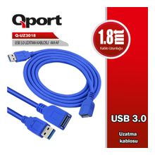 QPORT Q-UZ3018  1,8m USB 3.0 UZATMA KABLO AM-AF