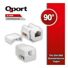 QPORT Q-J90K  CAT6 90 DERE KEYSTONE JACK