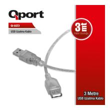 QPORT Q-UZ3 3.0m USB2.0 UZATMA KABLOSU