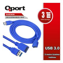 QPORT Q-UZ3030 3m USB3.0 UZATMA KABLOSU