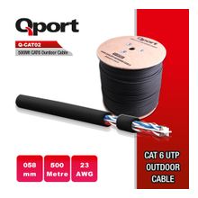 QPORT Q-CATO2 500m CAT6 DIŞ ORTAM SİYAH,23AWG