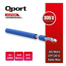 QPORT Q-CAT6M 305m CAT6 KABLO,23AWG,0.57mm,MAVİ