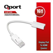 QPORT  Q-DP-HDB DP (E)=>HDMI(D) ÇEVİRİCİ,4K