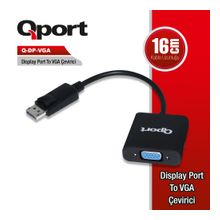 QPORT Q-DP-VGA DISPLAYPORT => VGA Çevirici Adaptör