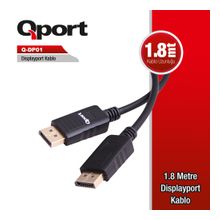 QPORT Q-DP01 1,8m DP KABLO(YENİ EKRAN KARTLARINA