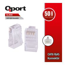 QPORT Q-J650 CAT6 RJ-45 KONNEKTÖR (50'Lİ PAKET)